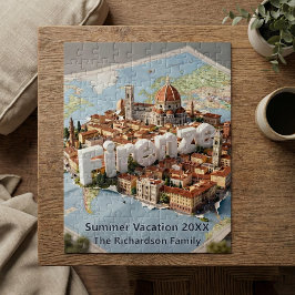 Florens Italien Semester Resa Souvenir Karta  Pussel