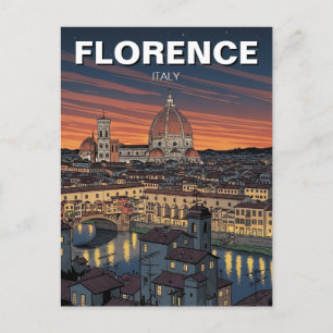 Florens Italien Siluett Resa Vykort