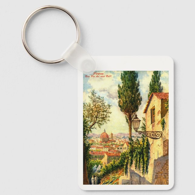 Florens, Italien, Vacker gatumiljö Vintage Nyckelring (Framsida)
