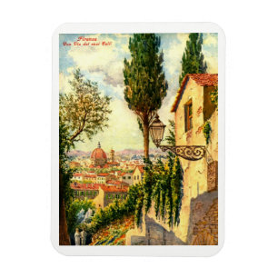 Florens, Italien, Vintage Po för vacker gata Magnet