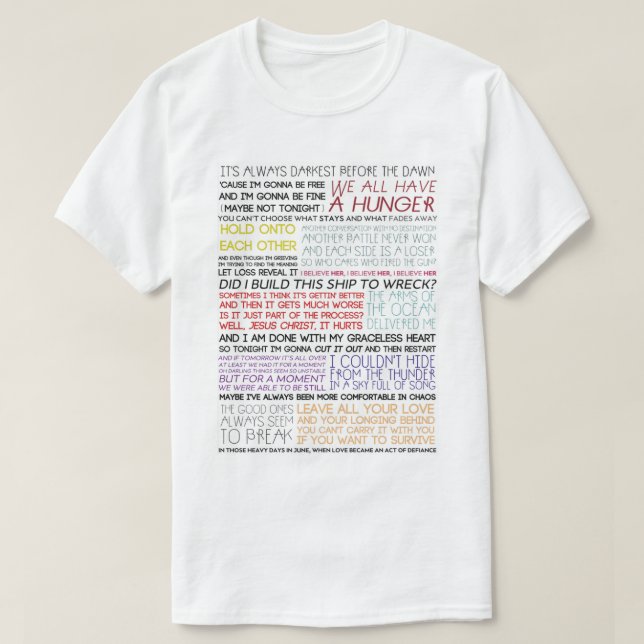 Florens och Maskin lyrisk typografi T Shirt (Design framsida)
