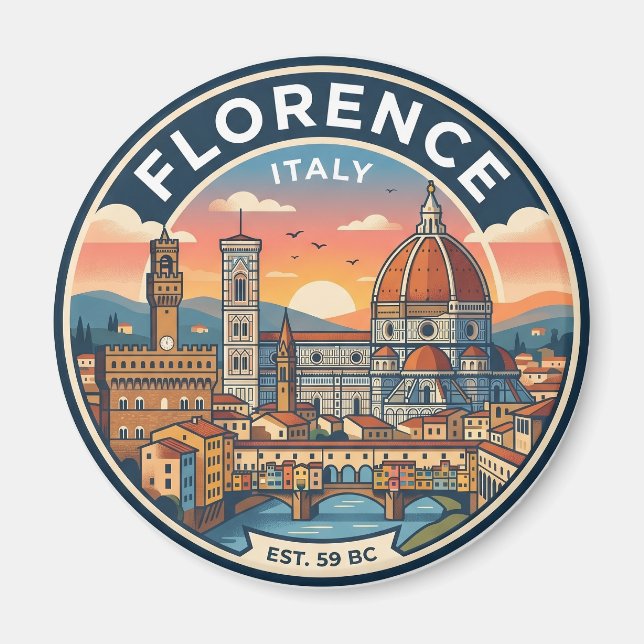 Florens Skyline Italien Magnet (Framsidan)