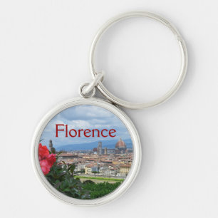 Florens stad, Italien Rund Silverfärgad Nyckelring