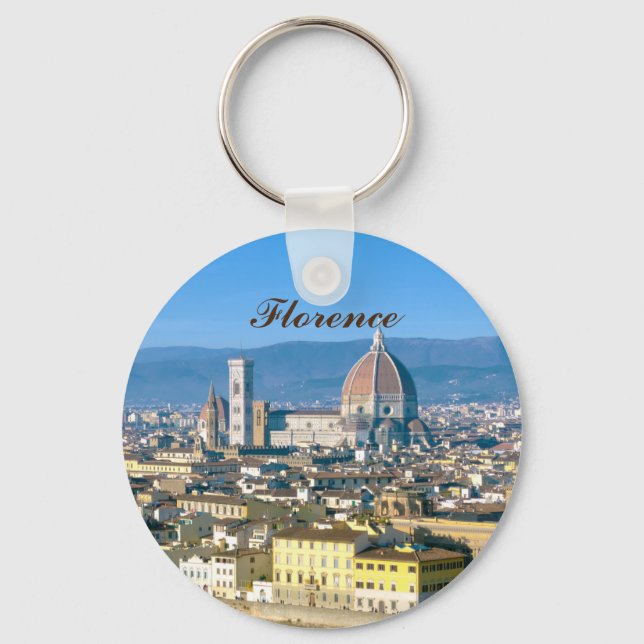 Florens stadsbild med Duomo-katedralen Nyckelring (Framsida)
