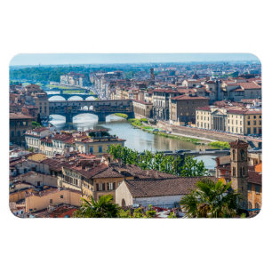 Florens stadsbild - Ponte Vecchio över Arnofloden Magnet