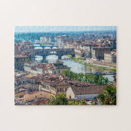 Florens stadsbild - Ponte Vecchio över Arnofloden Pussel