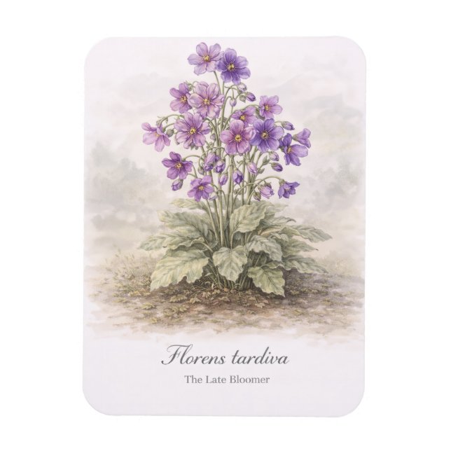 Florens tardiva Den Sene Blommaren Botanisk Magnet (Vertikal)