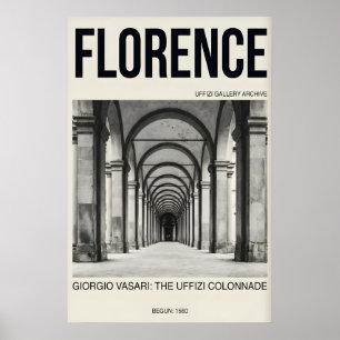 Florens väggkonsttryck, Uffizi Gallery Svart Poster