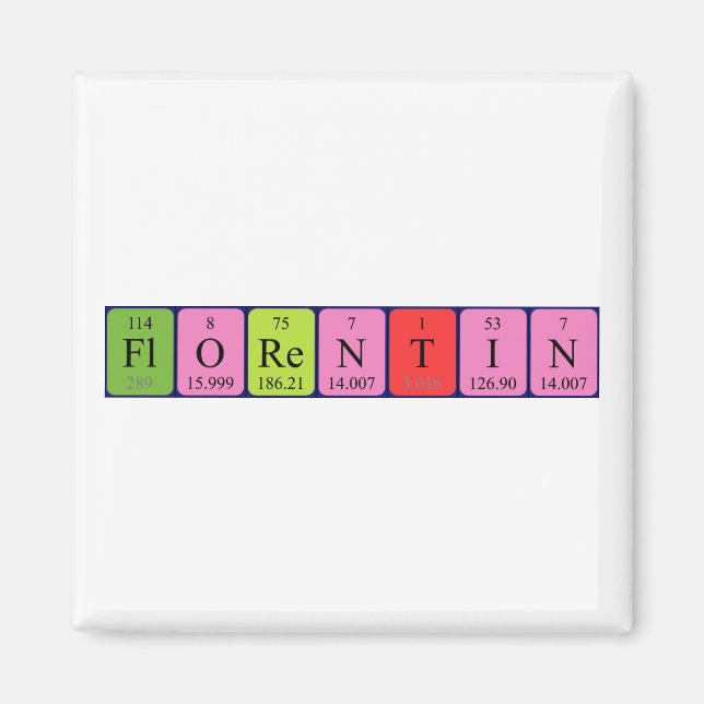 Florentin Periodisk bord namn magnet (Framsidan)