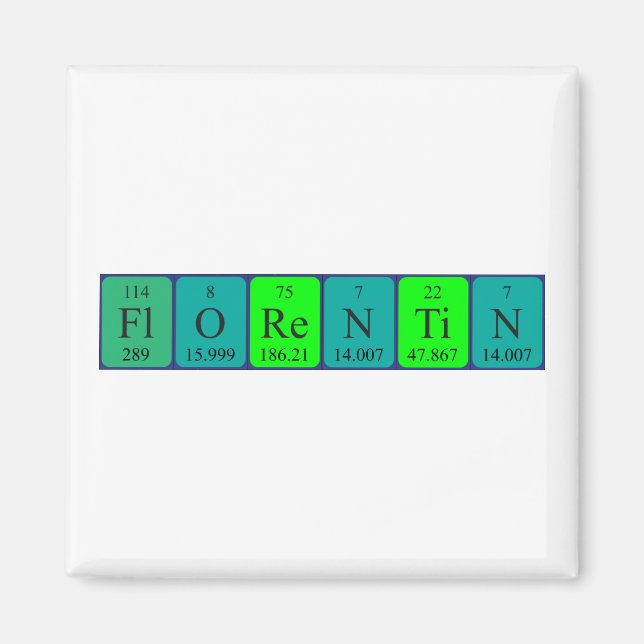 Florentin Periodisk bord namn magnet (Framsidan)