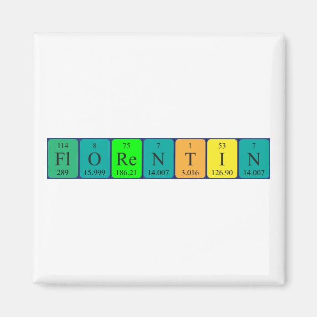 Florentin Periodisk bord namn magnet (Framsidan)