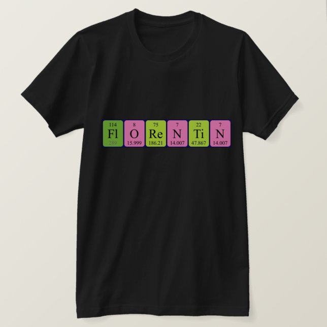 Florentin Periodisk bord namn-skjorta Tee (Design framsida)