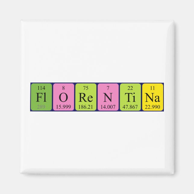 Florentina Periodisk bord namn magnet (Framsidan)