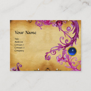 FLORENTINE BAROQUE MONOGRAM GEM Blue Parchment Visitkort