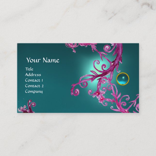 FLORENTINE BAROQUE MONOGRAM GEM blue Visitkort (Framsida)