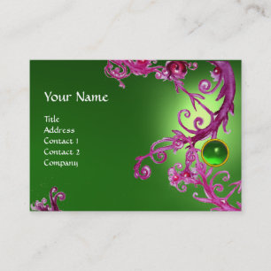 FLORENTINE BAROQUE MONOGRAM GEM grönt lila Red Visitkort