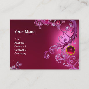 FLORENTINE BAROQUE MONOGRAM GEM rosa fucsia ruby Visitkort
