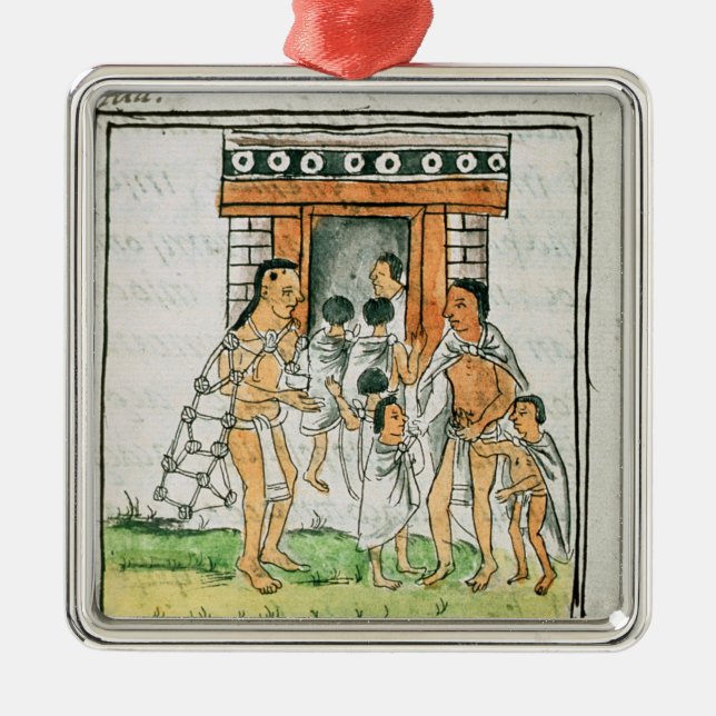 Florentine Codex av Bernardino de Sahagun Julgransprydnad Metall (Framsidan)