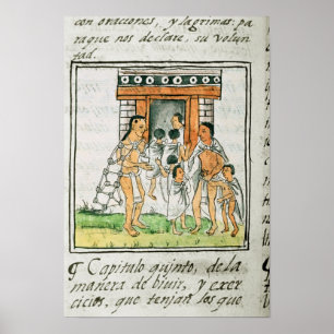 Florentine Codex" av Bernardino de Sahagun Poster