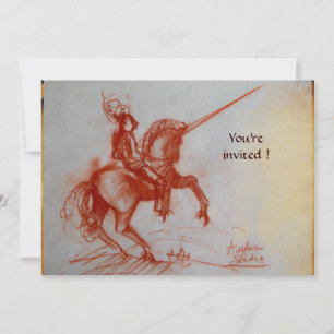 FLORENTINE KNIGHT ON HORSEBACK Parchment ice Inbjudningar