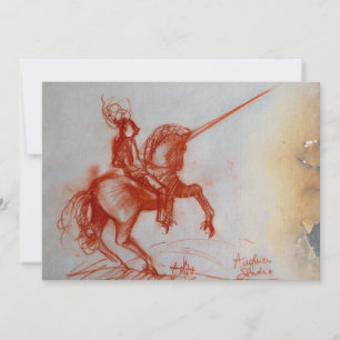 FLORENTINE KNIGHT ON HORSEBACK Parchment ice Inbjudningar