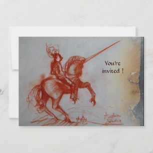 FLORENTINE KNIGHT ON HORSEBACK PARchMENT silver Inbjudningar