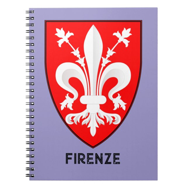 Florentine Lily Coat of Arms Fine Art Anteckningsbok (Framsidan)