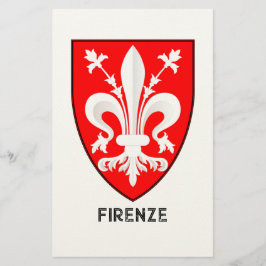 Florentine Lily Coat of Arms Fine Art Brevpapper