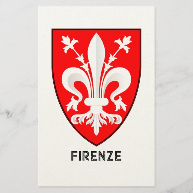 Florentine Lily Coat of Arms Fine Art Brevpapper (Framsida)