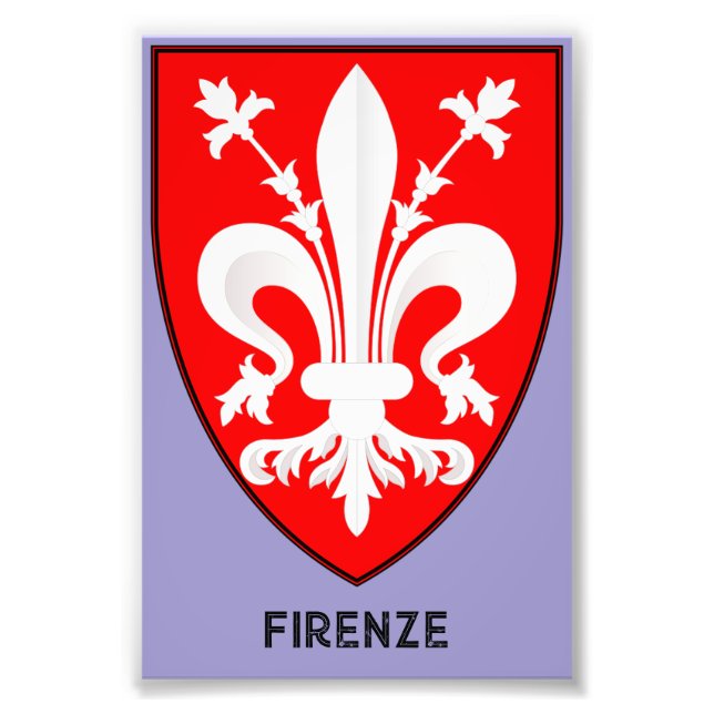 Florentine Lily Coat of Arms Fine Art Fototryck (Framsidan)
