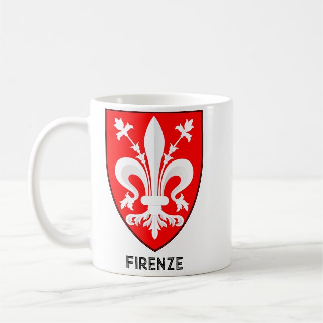 Florentine Lily Coat of Arms Fine Art Kaffemugg (Vänster)