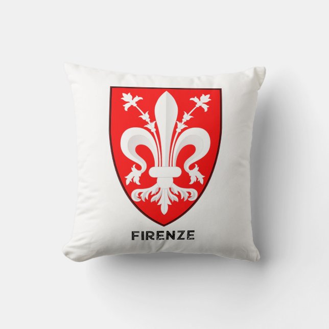 Florentine Lily Coat of Arms Fine Art Kudde (Framsida)