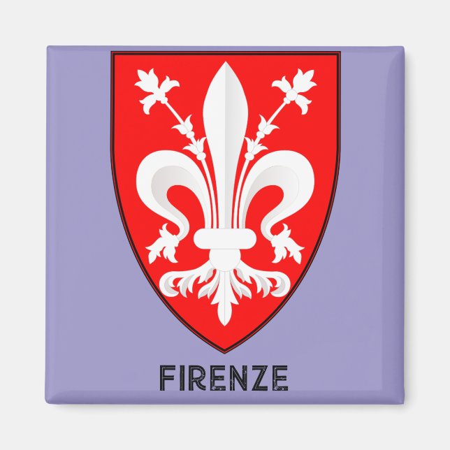 Florentine Lily Coat of Arms Fine Art Magnet (Framsidan)