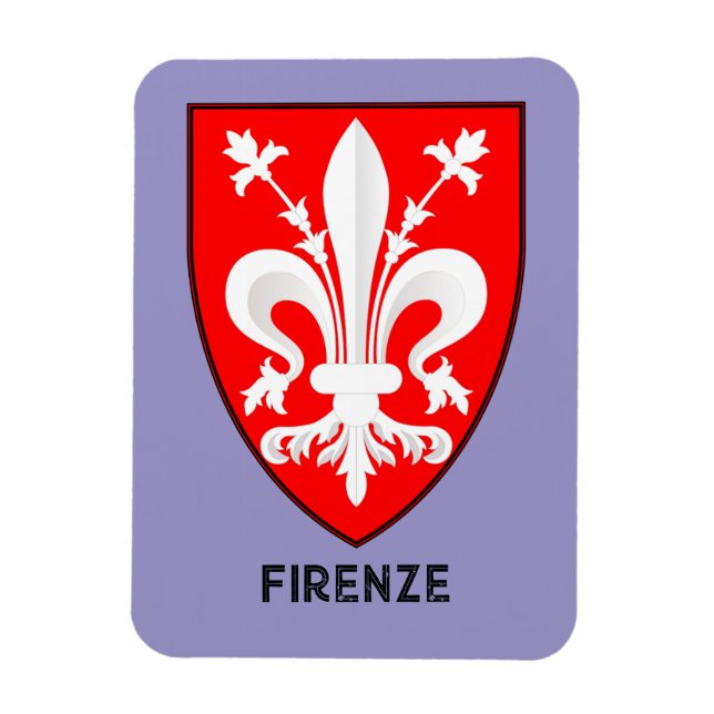 Florentine Lily Coat of Arms Fine Art Magnet (Vertikal)