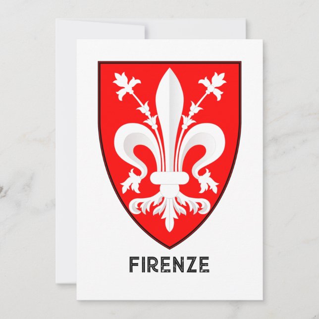 Florentine Lily Coat of Arms Fine Art Tack Kort (Framsida)