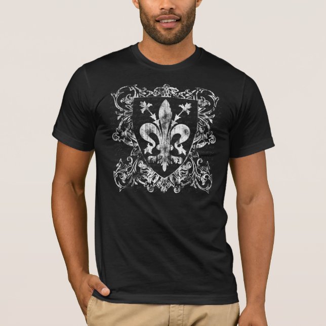 Florentine manar Fleur-de-lis mörka skjorta T Shirt (Framsida)