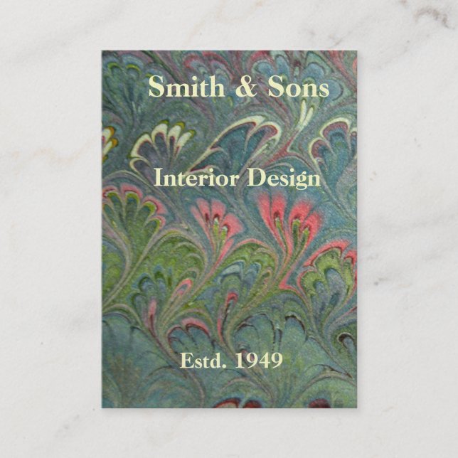 Florentine marmorera abstrakt visitkort (Framsida)