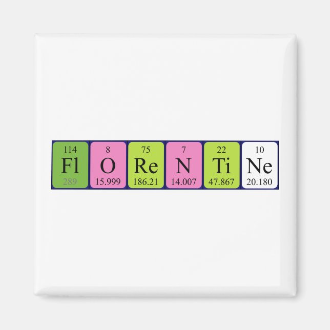 Florentine Periodiska bord namn magnet (Framsidan)