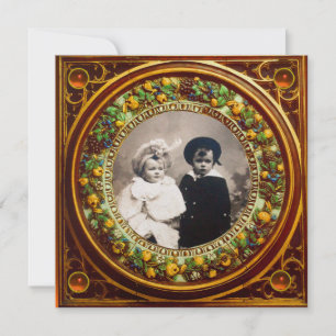 FLORENTINE RENAISSANCE FRUITS BLACK ORANGE DAMASK INBJUDNINGAR