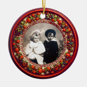 FLORENTINE RENAISSANCE FRUITS Photo Template Ruby Julgransprydnad Keramik