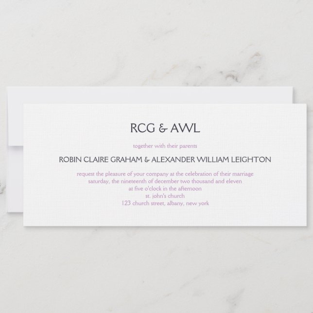 Florentine :: Violett :: Bröllopsinbjudan Inbjudningar (Framsida)