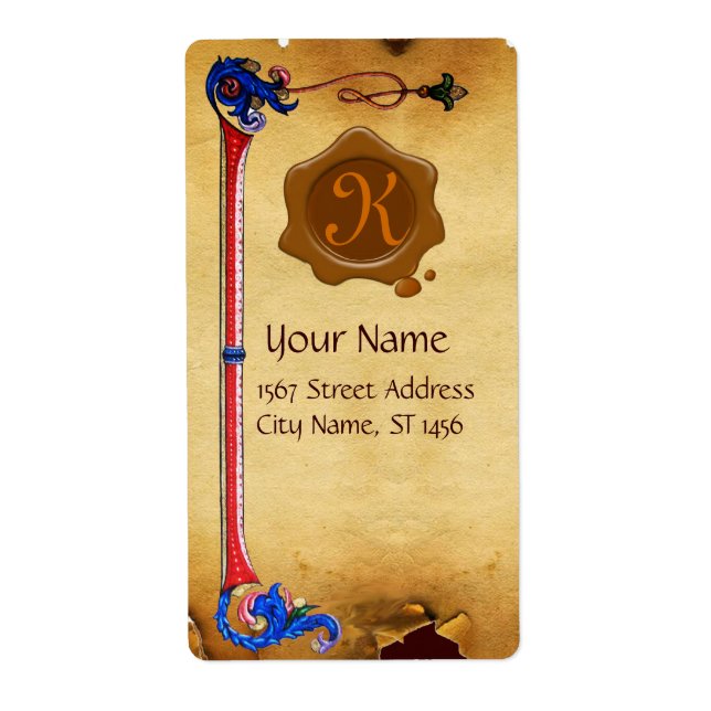 FLORENTINS PARCHMENT BROWN VAX SEAL MONOGRAM FRAKTSEDEL (Framsidan)