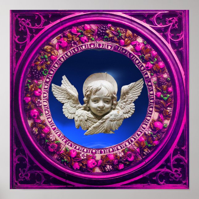 FLORENTINS RENAISSANCE ANGEL MED BLOMMIGT KRONA POSTER (Framsidan)