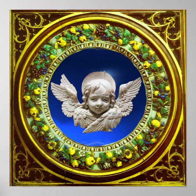 FLORENTINS RENAISSANCE ANGEL MED BLOMMIGT KRONA POSTER (Framsidan)