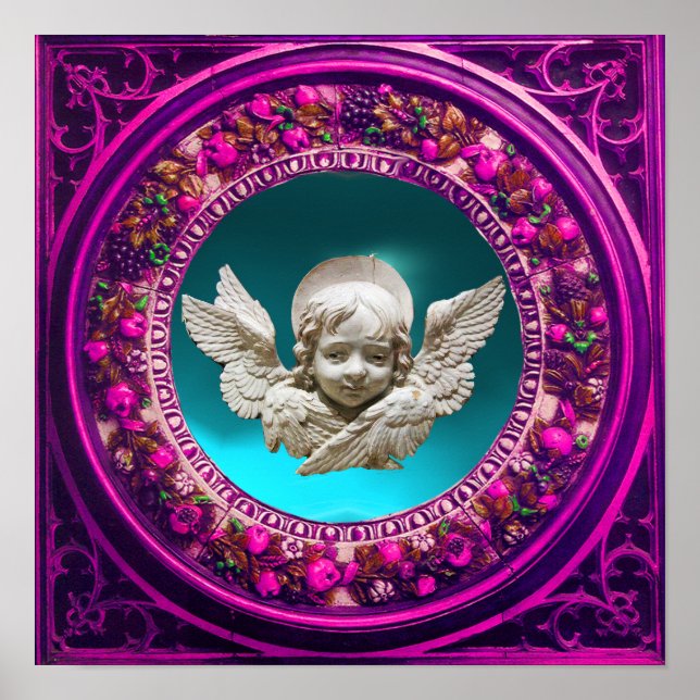 FLORENTINS RENAISSANCE ANGEL MED BLOMMIGT KRONA POSTER (Framsidan)