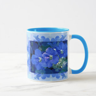 "Flores Azuis" (blåa blommor) Mugg