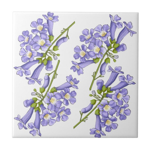 Flores do Brasil jacaranda Kakelplatta (Framsidan)