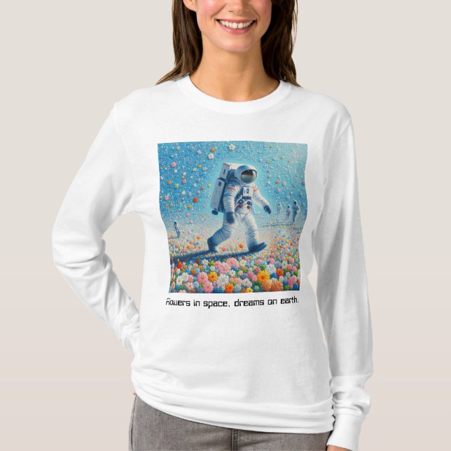 Flores En El Espacio T Shirt (Framsida)