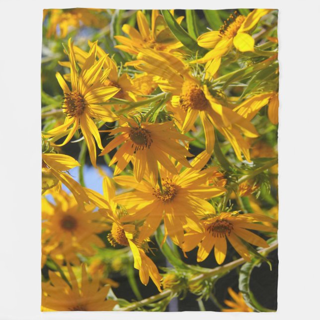 Flores en mi hierbas " blommor i min ogräs " fleecefilt (Framsidan)