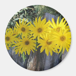 Flores en mi hierbas " blommor i min ogräs " magnet